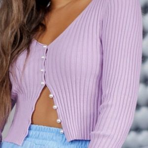 SHEIN Peals Button Up Crop Cardigan